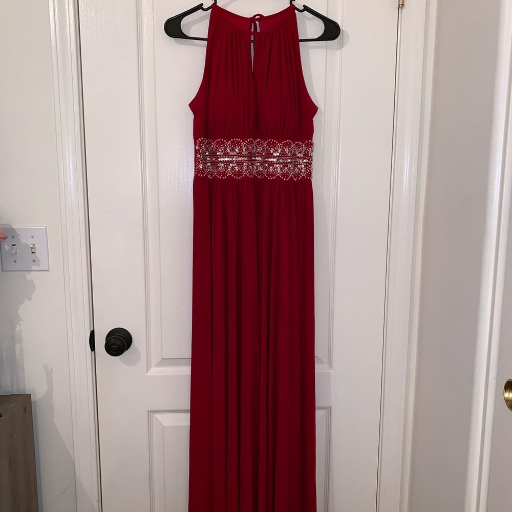 red brides maid/prom dress.
